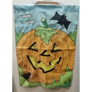 Vtg Halloween Pumpkin Garden Flag Four Star International Trading Company D4